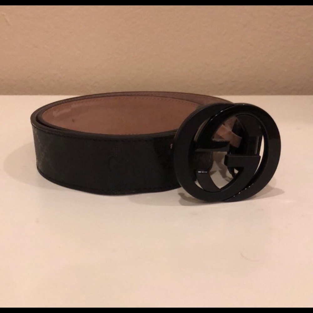 Authentic Men’s Black Gucci Belt (Size 34, 85cm)